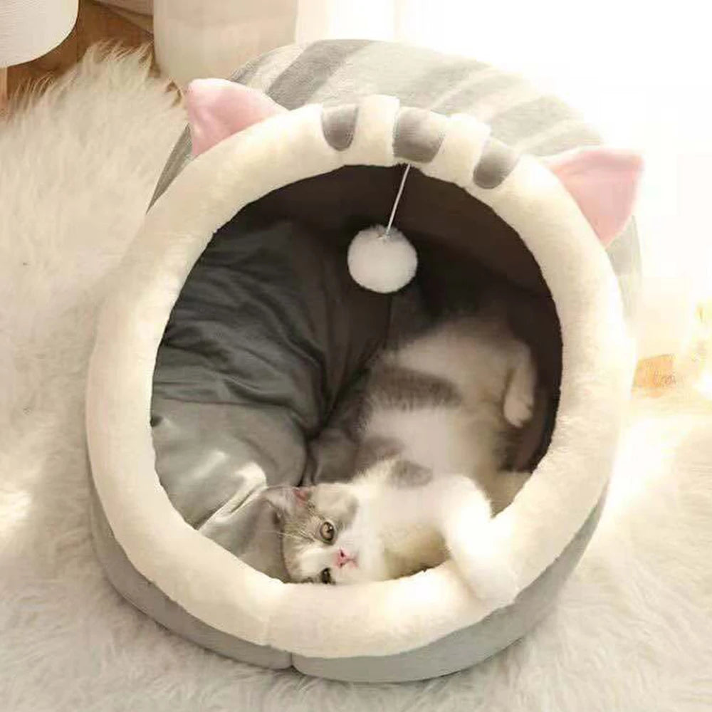 Halbgeschlossenes Katzen Nest für alle Jahreszeiten