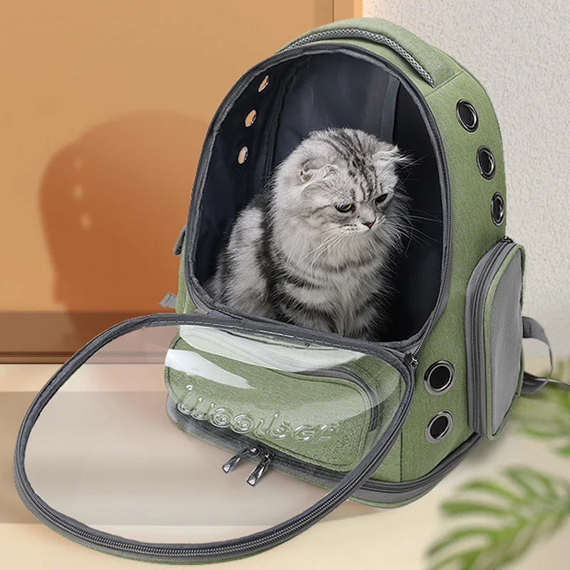 Transparenter Katzen Rucksack mit Sichtfenster