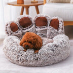 Flauschiges Bärenpfoten Bett für Hund & Katze