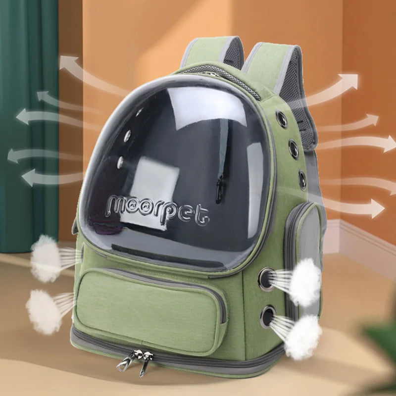 Transparenter Katzen Rucksack mit Sichtfenster