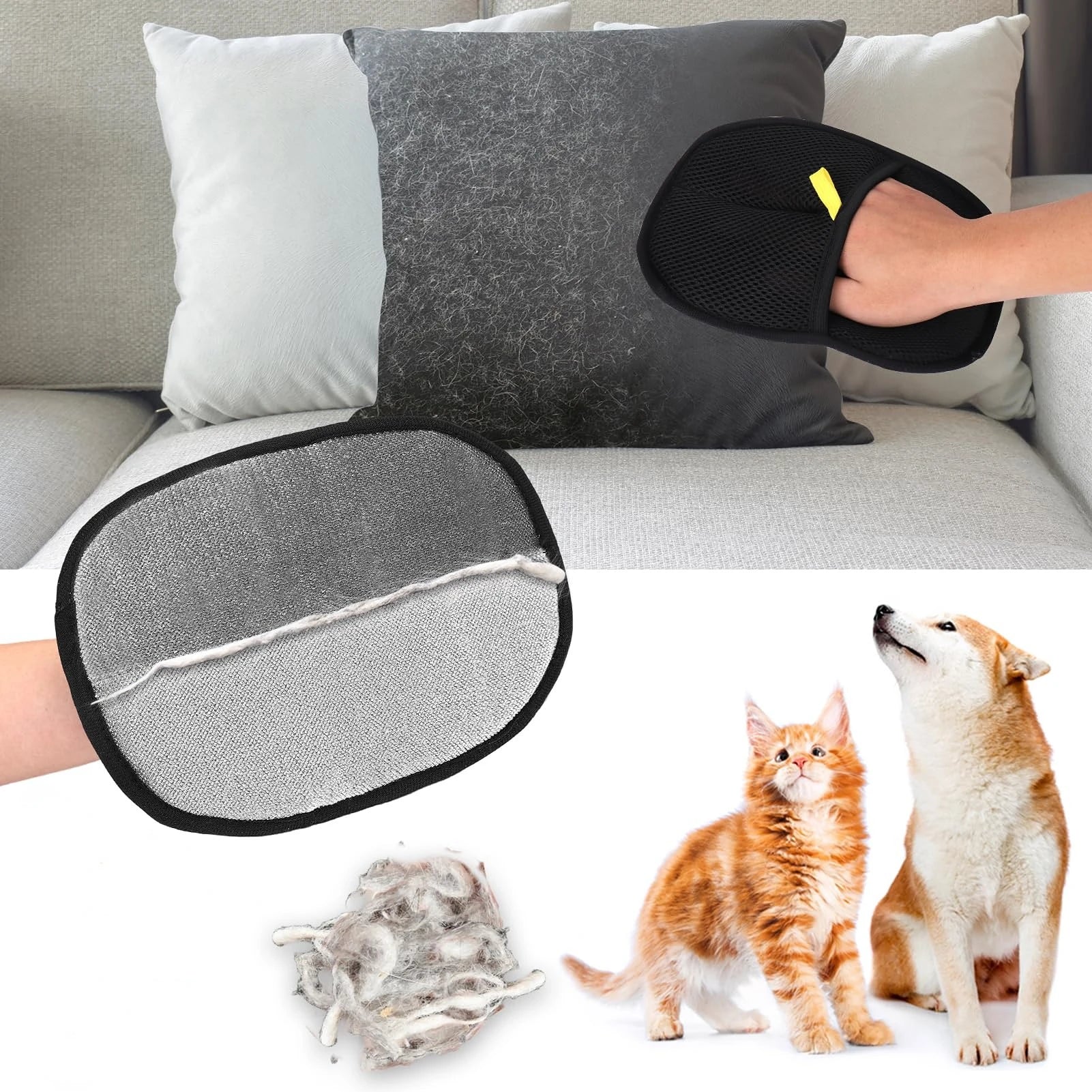 Doppelseitiger Fellpflege-Handschuh für Hunde & Katzen