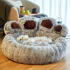 Flauschiges Bärenpfoten Bett für Hund & Katze