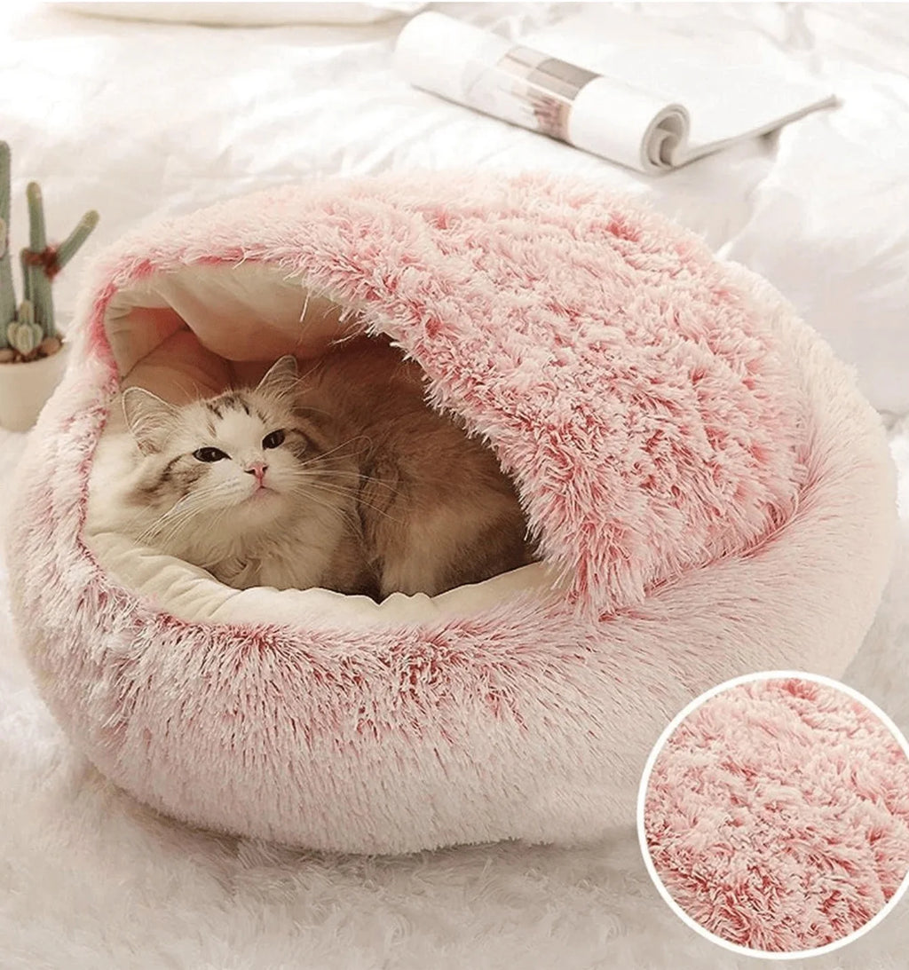 Rundes 2in1 Kuschelbett für Hunde & Katzen