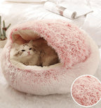 Rundes 2in1 Kuschelbett für Hunde & Katzen