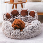 Flauschiges Bärenpfoten Bett für Hund & Katze