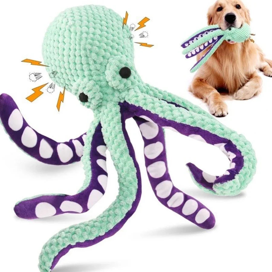 Plüsch Oktopus Hundespielzeug mit Quietschfunktion