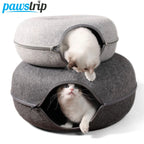 2in1 Katzenhöhle & Tunnelbett für 2 Katzen