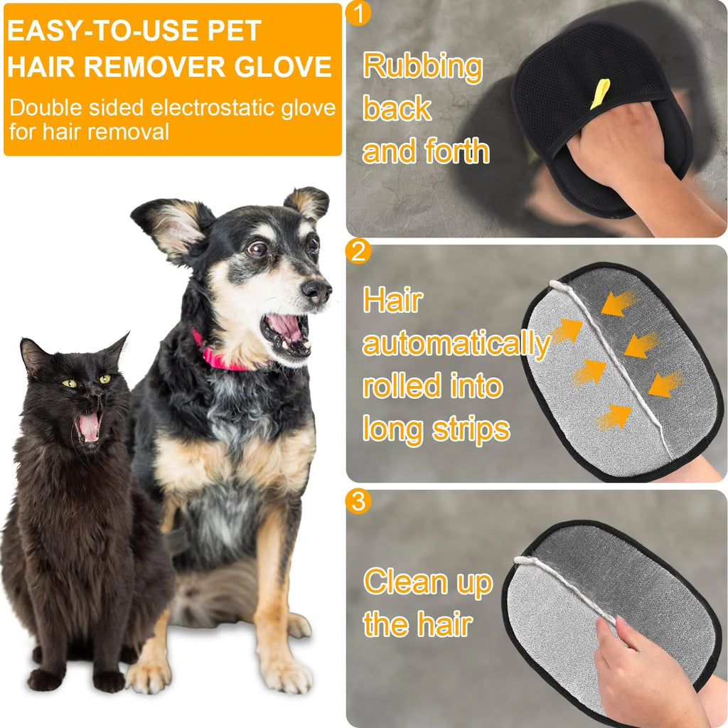 Doppelseitiger Fellpflege-Handschuh für Hunde & Katzen