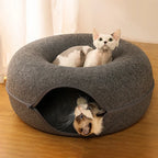 2in1 Katzenhöhle & Tunnelbett für 2 Katzen