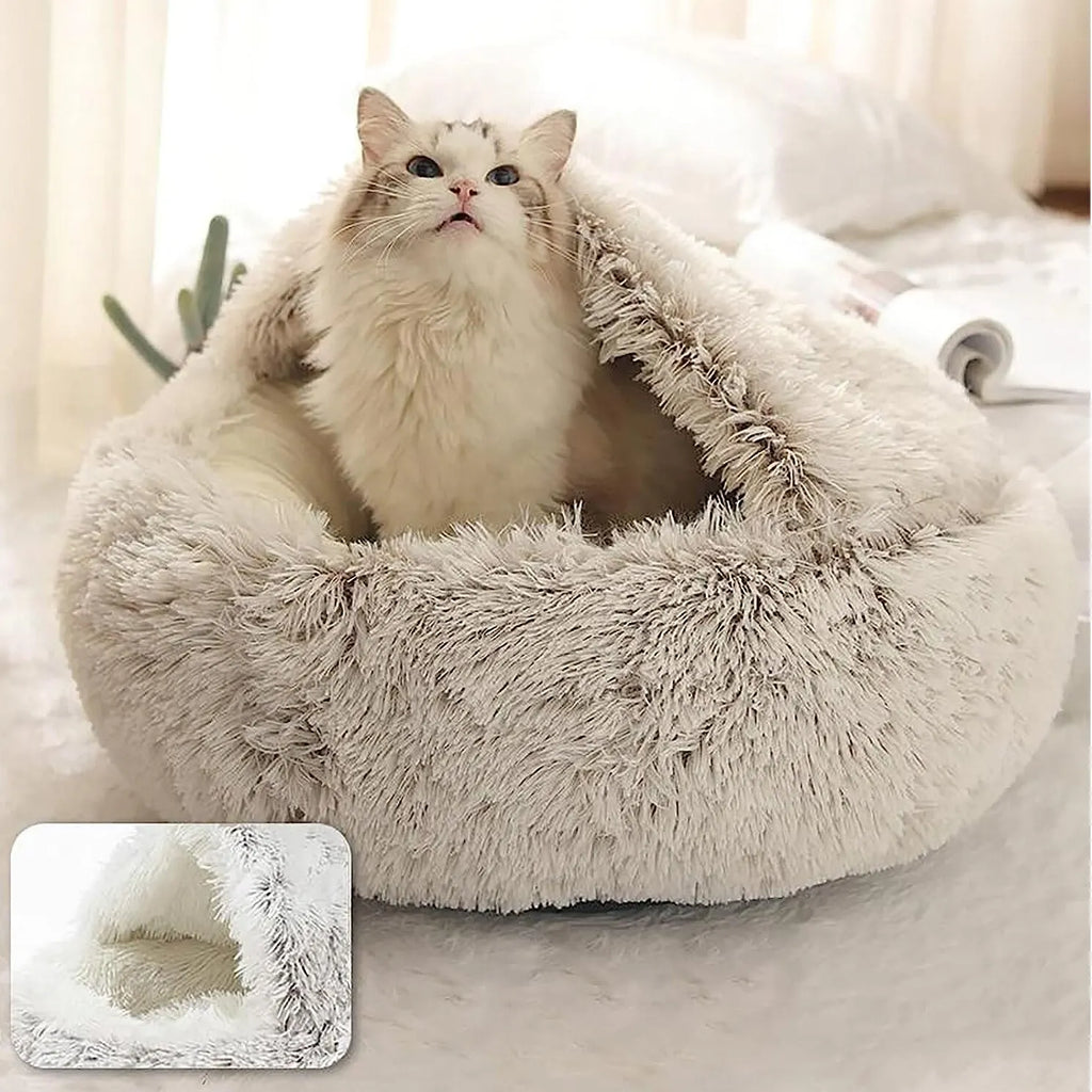 Rundes 2in1 Kuschelbett für Hunde & Katzen