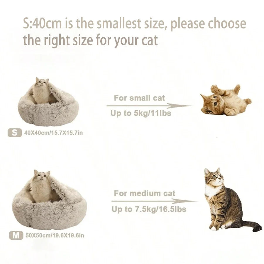 Rundes 2in1 Kuschelbett für Hunde & Katzen