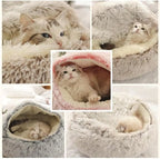 Rundes 2in1 Kuschelbett für Hunde & Katzen