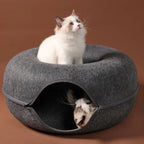 2in1 Katzenhöhle & Tunnelbett für 2 Katzen