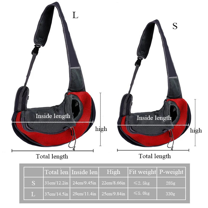 Atmungsaktive Schultertasche für kleine Hunde & Katzen